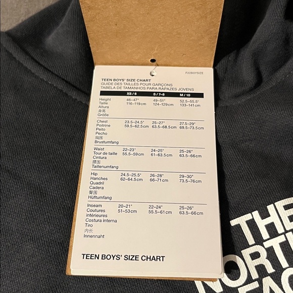 The North Face Charcoal Hoodie with Vibrant Orange Sleeve Design - Picture 14 of 14